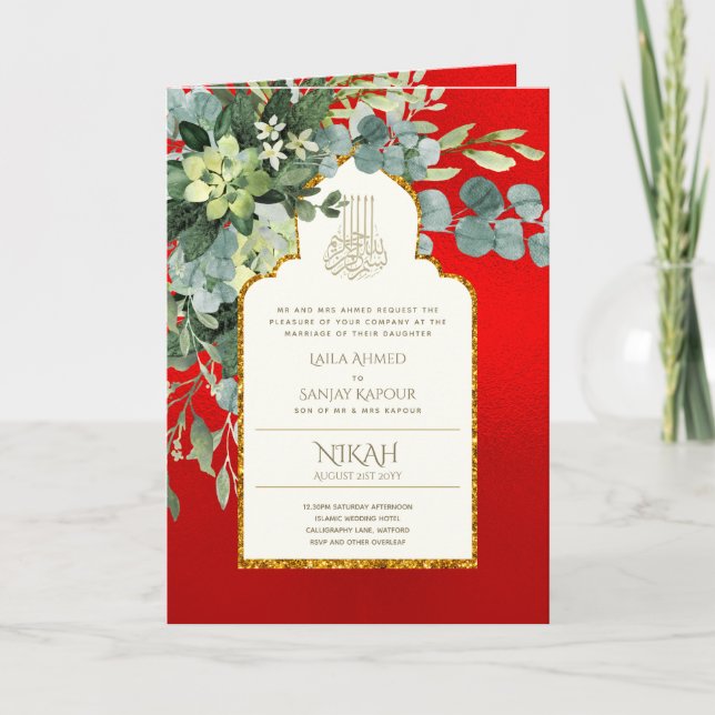Nikah Walimah Wedding Programme OSA Kort (Framsida)