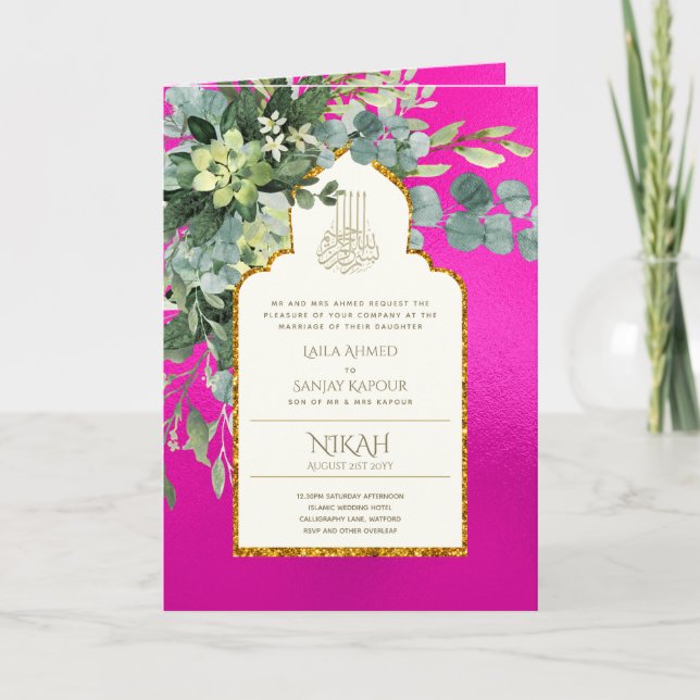 Nikah Walimah Wedding Programme OSA Kort (Framsida)