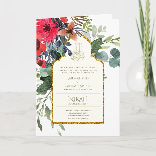 Nikah Walimah Wedding Programme OSA Kort (Framsida)