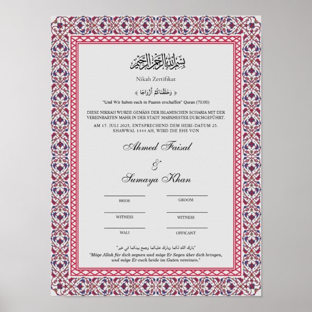 nikah zertifikat poster (Framsidan)