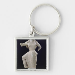 Nike från Delos, c.550 BC Fyrkantig Silverfärgad Nyckelring