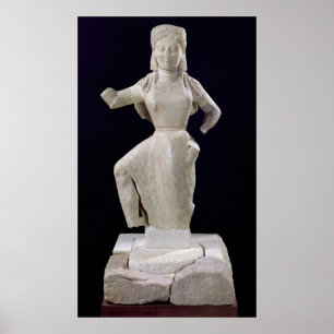Nike från Delos, c.550 BC Poster