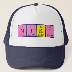 Niki periodisk bord namn hat keps