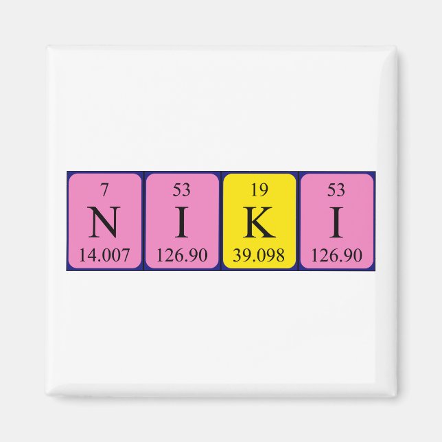 Niki Periodisk bord namn magnet (Framsidan)