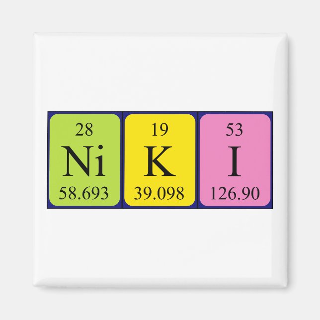 Niki Periodisk bord namn magnet (Framsidan)