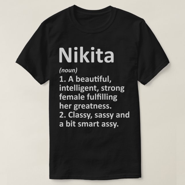 NIKITA Definition Personalized Name Funny Christma T Shirt (Design framsida)