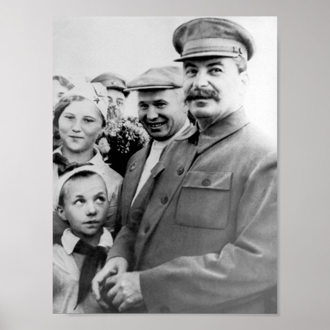Nikita Khrushchev och Joseph Stalin Poster (Framsidan)