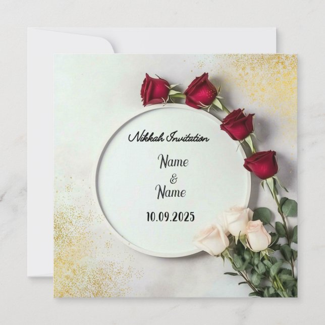 Nikkah bröllopsinbjudan inbjudningar (Framsida)