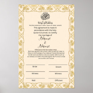 Nikkah-certifikat Poster