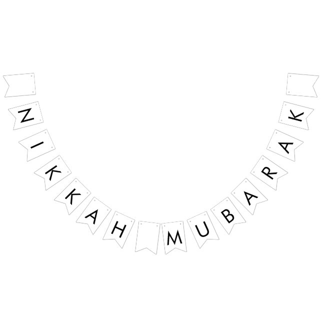 Nikkah Mubarak Flaggor Girlang Banner (Alla)