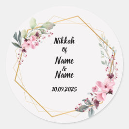 Nikkah present-klistermärken runt klistermärke