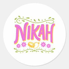 Nikkah Qubool hai desi bröllop firande-lekfull Runt Klistermärke