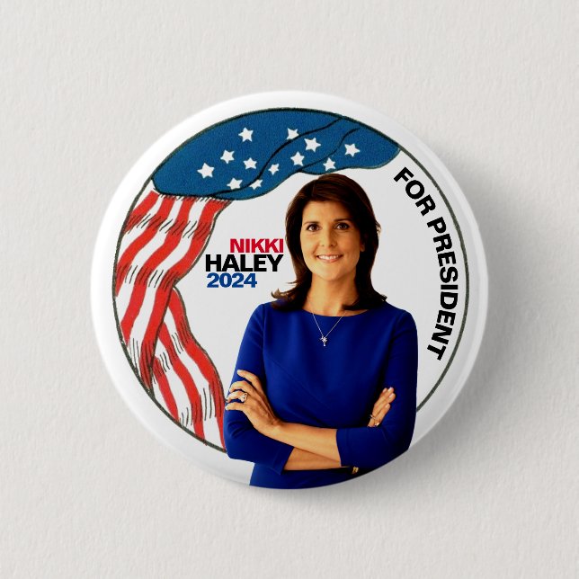 Nikki Haley för president 2024 Knapp (Framsida)