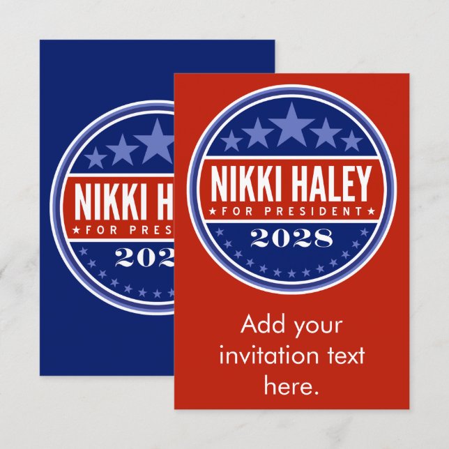 Nikki Haley för president 2028 (Fram/baksida)
