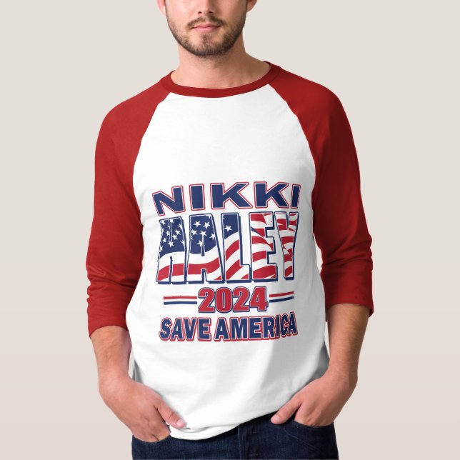 Nikki Haley Spara America T Shirt (Framsida)