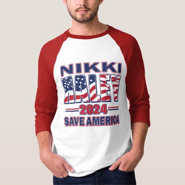 Nikki Haley Spara America T Shirt (Framsida)