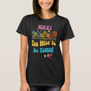 NIKKI Namn Cute Retro Girls Wildblomma NIKKI Namn T Shirt