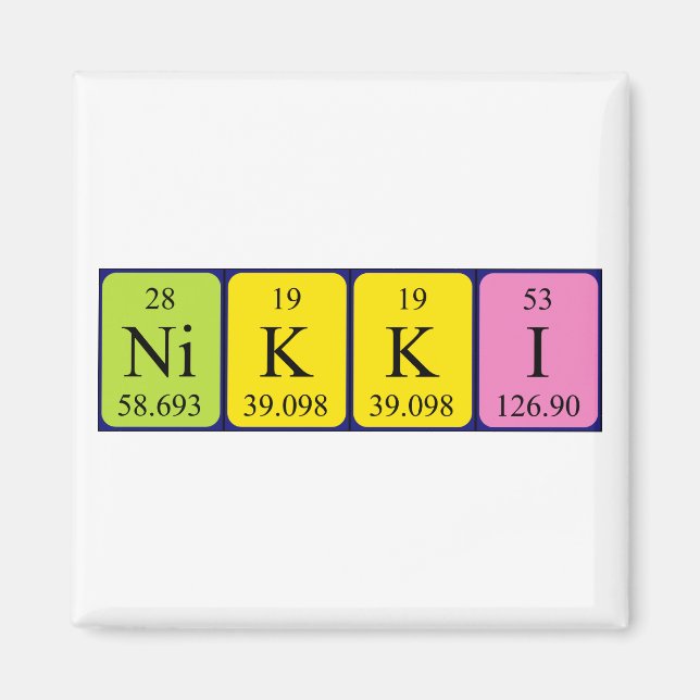 Nikki Periodisk bord namn magnet (Framsidan)