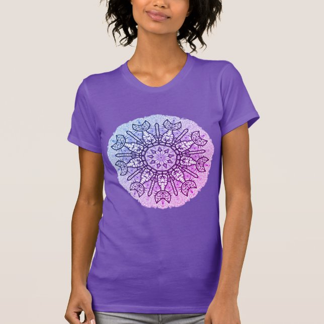 Nikkis Kat Mandala Kvinnors T-shirt (Framsida)