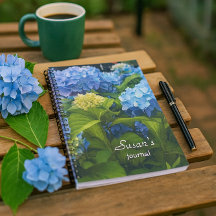 Nikko Blå Hortensia Blomma Spiral Foto Antecknings