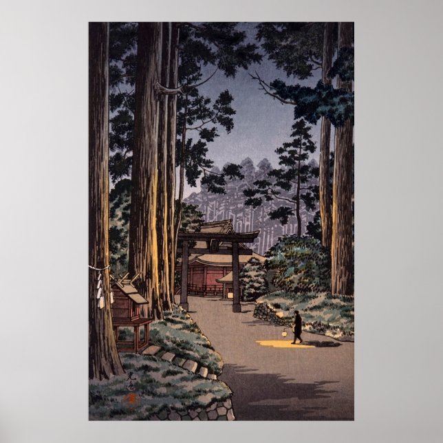 Nikko Futarasan Temple av Tsuchiya Koitsu Poster (Framsidan)