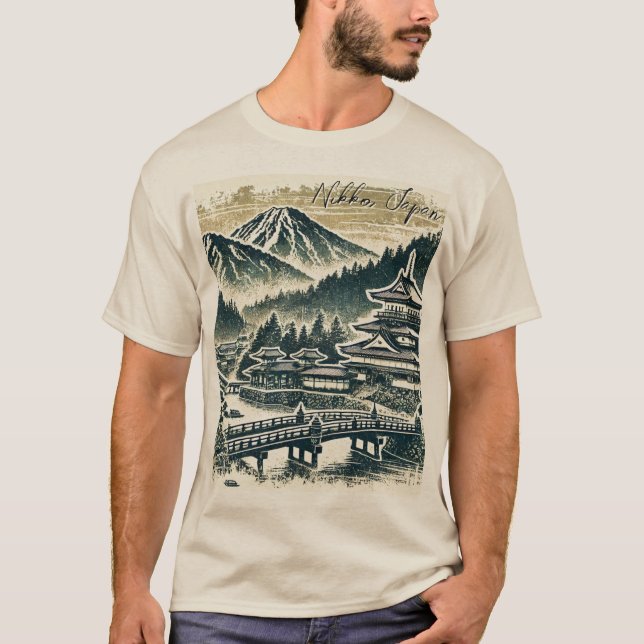 Nikko Japan Distress Grunge T Shirt (Framsida)