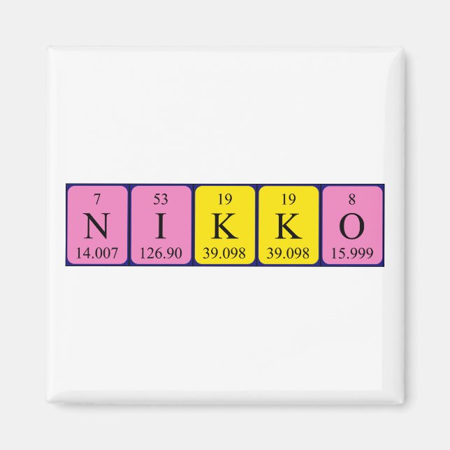 Nikko periodiskt bord namn magnet (Framsidan)
