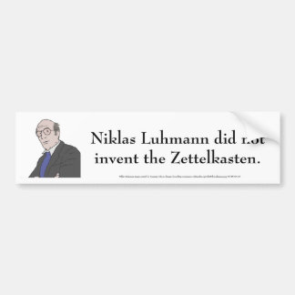 Niklas Luhmann Bumper Sticker Bildekal