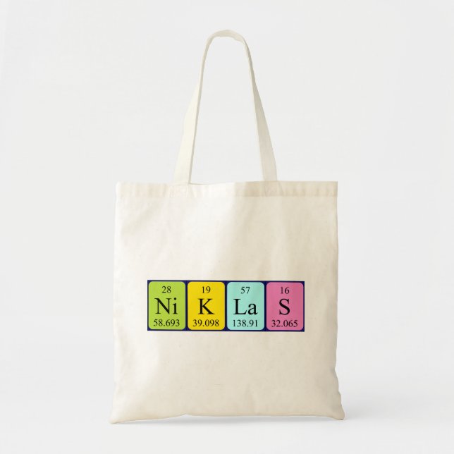 Niklas Periodisk bord namn tote bag Tygkasse (Framsidan)