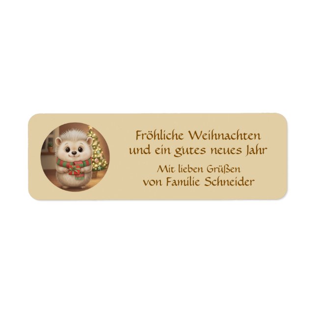 Niko flauschiger Weihnachtsgruß Aufkleber Returadress Etikett (Framsidan)