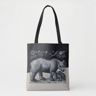 Niko Pirosmani - Vitbjörn med Unge Tygkasse