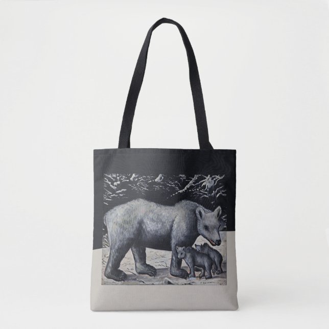 Niko Pirosmani - Vitbjörn med Unge Tygkasse (Framsida)