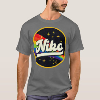 Niko Rainbow in Space Vintage Stil T Shirt
