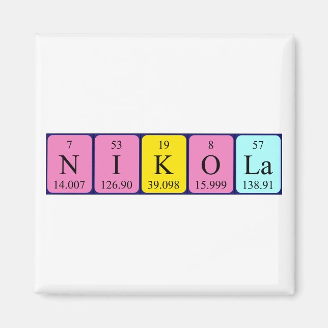 Nikola Peria bord namn magnet (Framsidan)