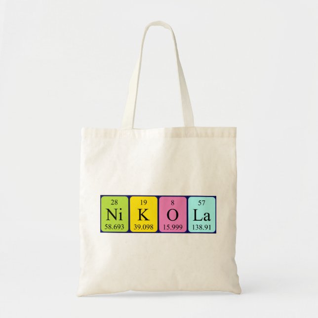Nikola Peria bord namn tote bag Tygkasse (Framsidan)