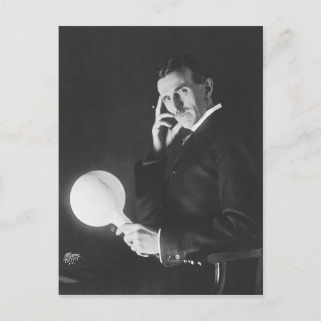 Nikola Tesla, 1898. Vykort (Framsida)