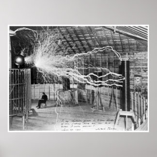 Nikola Tesla, 1899. Hög upplösning Poster