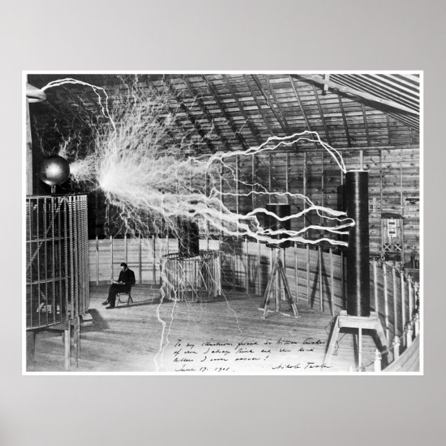 Nikola Tesla, 1899. Hög upplösning Poster (Framsidan)