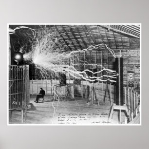 Nikola Tesla, 1899. Kickupplösning Poster
