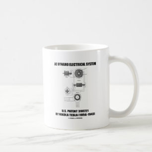 Nikola Tesla AC Dynamo Electrical System Patent Kaffemugg