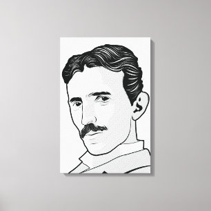 Nikola Tesla Ansikte Canvastryck