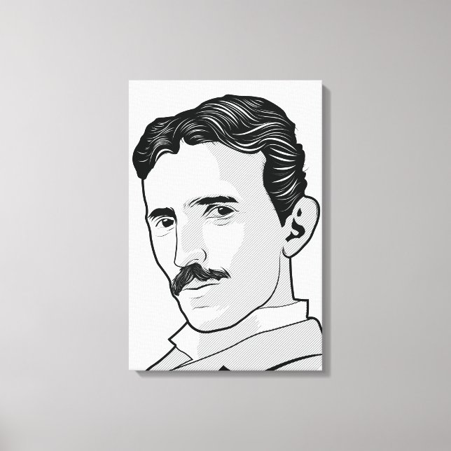 Nikola Tesla Ansikte Canvastryck (Framsida)