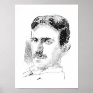 Nikola Tesla Ansikte Poster