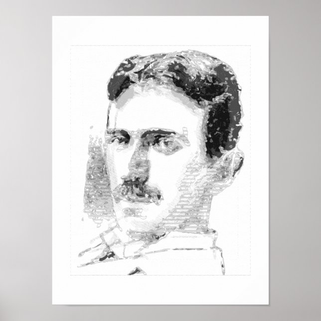 Nikola Tesla Ansikte Poster (Framsidan)