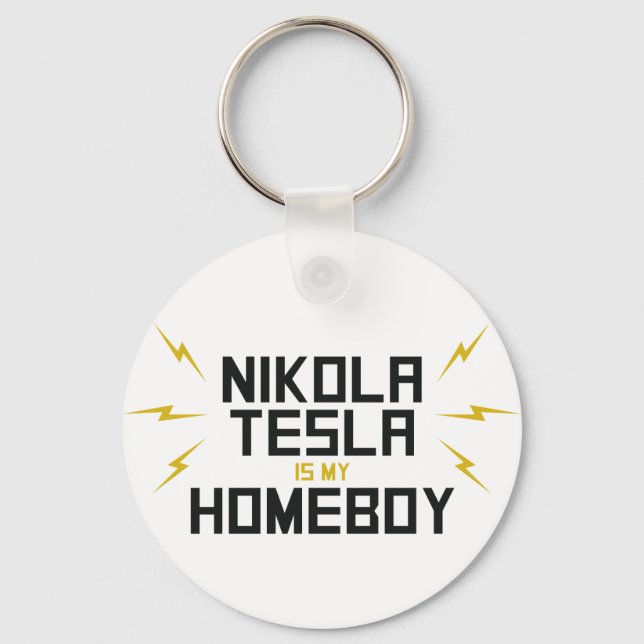 Nikola Tesla är Min hempojke Nyckelring (Framsida)