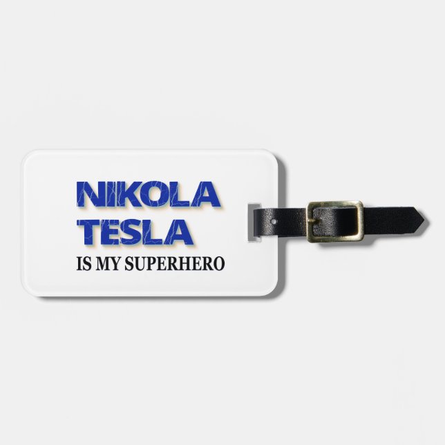 Nikola Tesla är min superhjälte Bagagebricka (Horisontell Framsida)
