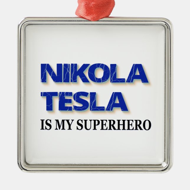 Nikola Tesla är min superhjälte Julgransprydnad Metall (Framsidan)