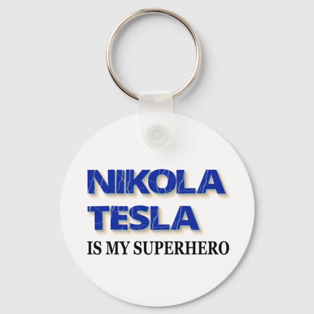 Nikola Tesla är min superhjälte Nyckelring (Framsida)