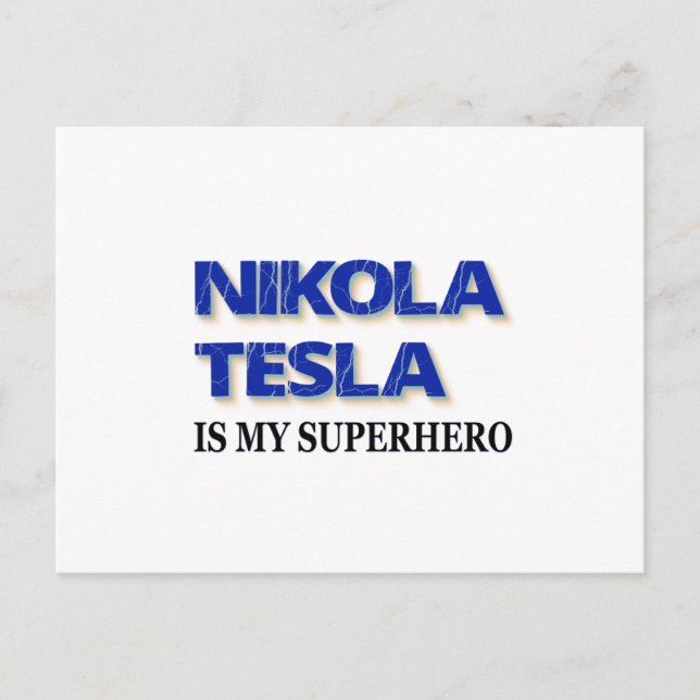 Nikola Tesla är min superhjälte Vykort (Framsida)