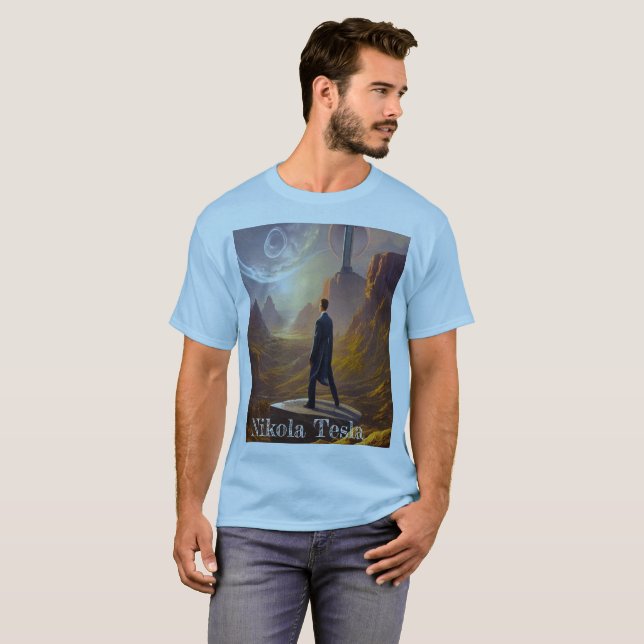 Nikola Tesla, bästa ingenjör T Shirt (Hel framsida)